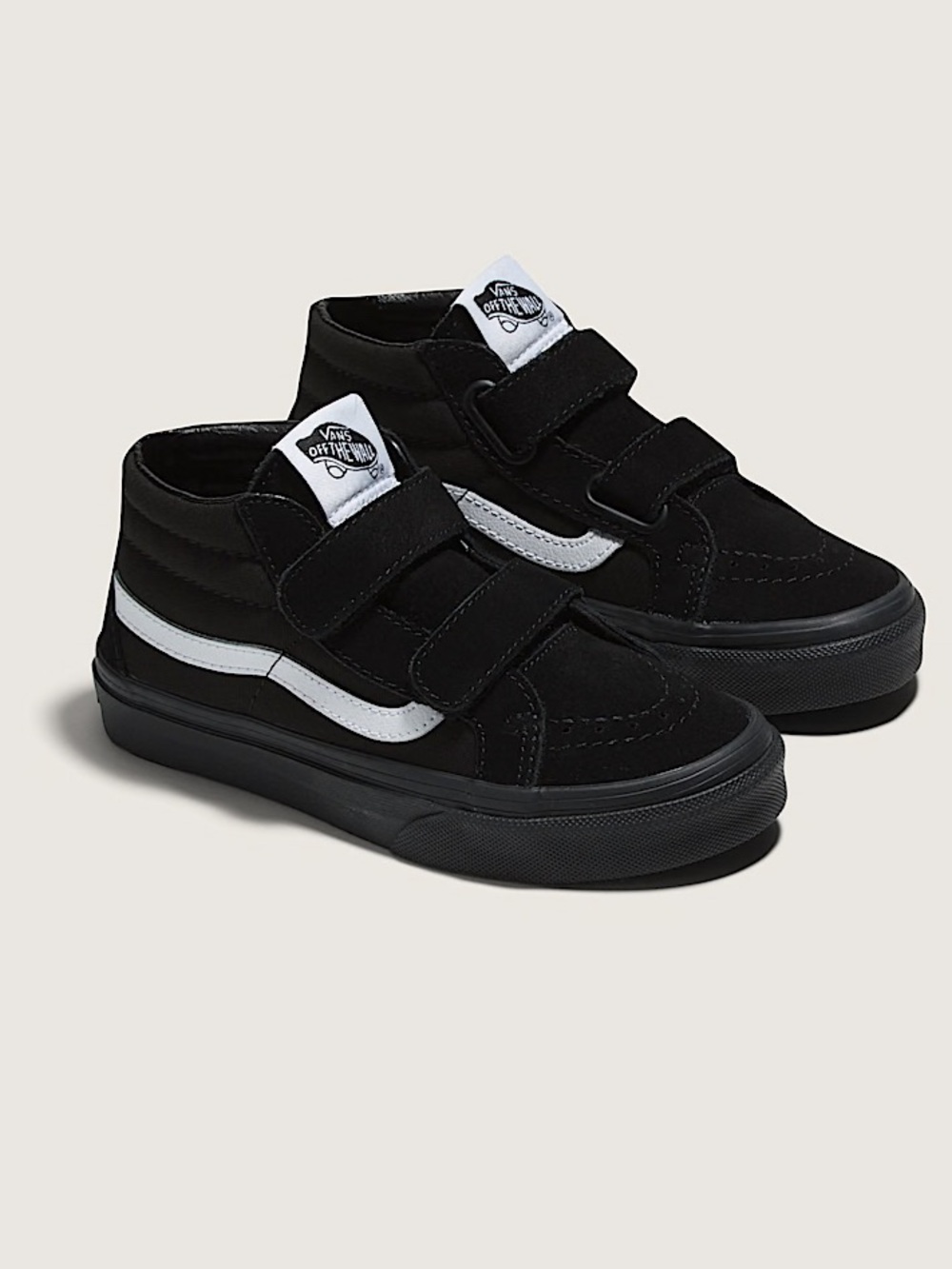 Vans Little Kids Sk8-Mid V Shoe Black and White Velcro Shoes! Size 1.5 - Picture 1 of 10